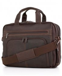 Kenneth Cole Reaction Columbian Leather Expandable Double Gusset Laptop Briefcase