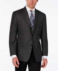 Michael Kors Men's Classic-Fit Gray Windowpane Plaid Sport Coat
