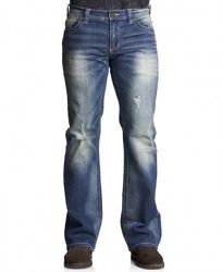 Affliction Men's Cooper Relaxed Bootcut Ripped Jeans