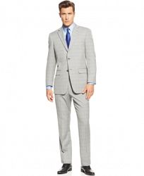 Perry Ellis Portfolio Black and White Glen Plaid Trim-Fit Suit