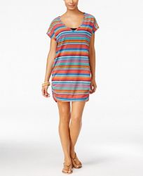 Anne Cole Triangle Striped Mesh Tunic Cover-Up Women's Swimsuit