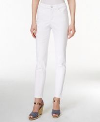 Charter Club Petite Tummy-Control Bright White Wash Skinny Jeans, Created for Macy's