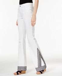 Inc International Concepts Embroidered Flared Jeans, Only at Macy's