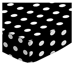 SheetWorld Round Crib Sheets - Polka Dots Black - Made In USA - 106.7 cm (42 inches)