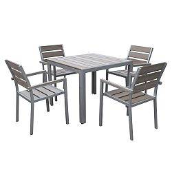 PJR-573-Z2 Gallant 5pc Sun Bleached Grey Outdoor Dining Set