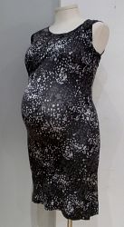 Thyme Maternity grey print sleeveless ruched dress - M