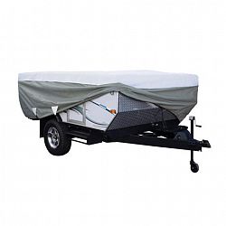 Classic Accessories Polypro 3 Folding Camping Trailer Cover, Fits 16' To 18' L Trailers Light Grey