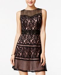 Shift Juniors' Lace A-Line Dress, Created for Macy's