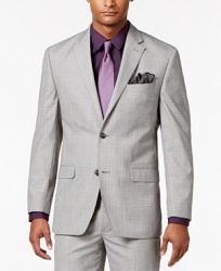 Sean John Men's Classic-Fit Black/White Plaid Suit Jacket