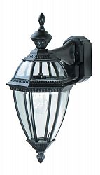 150 Degree Black 6-Sided Decorative Lantern with Clear Beveled Glass