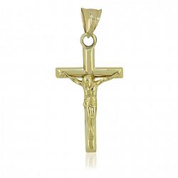 Women's 10Kt Yellow Gold Polished Hollow Detailed Crucifix Charm Yellow Gold