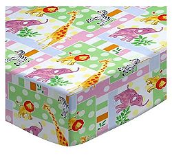 SheetWorld Fitted Basket Sheet - Jungle Animals & Dots - Made In USA - 13 inches x 27 inches (33 cm x 68.6 cm)