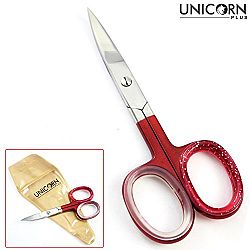 Unicorn Plus Scissors - nail scissor, nickel plated mat, Stainless Steel Nail Scissors, Cuticle scissors, Stainless Steel Nail Scissors + PVC Pouch