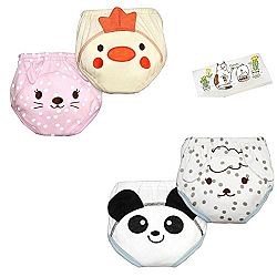 Lucky staryuan ® Baby Reusable 4 Pack Toilet Training Pants Nappy Cloth Diaper (M, girl)