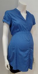 Thyme Maternity blue short sleeve blouse - S