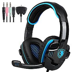 SADES SA-708 GT Stereo Gaming Headphone Headset with Microphone for PlayStation4 PS4 Xbox 360 PC Mac iPhone Smart phone(Blue)