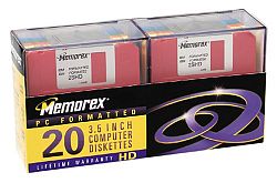 Memorex 32103674 3.5" Floppy Disk (MF2HD IBM Formatted, Rainbow, 20-Pack) (Discontinued by Manufacturer)