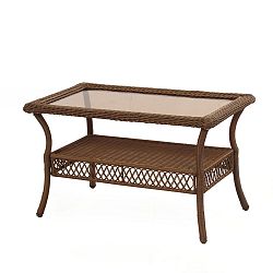 Spring Haven Brown All-Weather Wicker Patio Coffee Table