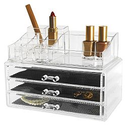 Kiera Grace Set of 2- Cosmetic and jewellery Organizer, 14 Compartments & 3 Drawers
