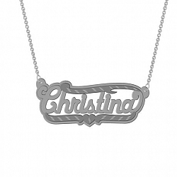 Unbrand Sterling Silver Personalized "Christina" Double Nameplate White Not Applicable