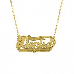 Unbrand Gold Over Sterling Silver Personalized "Denise" Double Nameplate Yellow Not Applicable