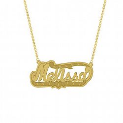Unbrand Gold Over Sterling Silver Personalized "Melissa" Double Nameplate Yellow Not Applicable