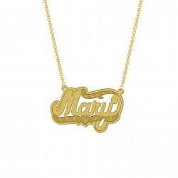 Unbrand Gold Over Sterling Silver Personalized "Mary" Double Nameplate Yellow Not Applicable