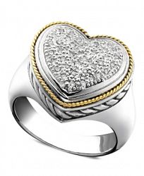 Balissima by Effy Diamond Diamond Heart Ring (1/5 ct. t. w. ) in 18k Gold and Sterling Silver