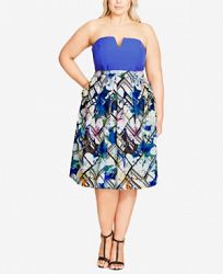 City Chic Trendy Plus Size Floral-Print Skirt