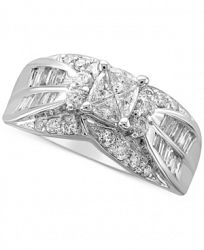 Diamond Fancy Cluster Engagement Ring (1-1/3 ct. t. w. ) in 14k White Gold