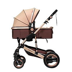 Qianle Baby Kids Pram High-view Foldable Pushchair Stroller Buggy Golden