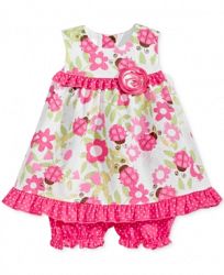 Bonnie Baby 2-Pc. Ladybug-Print Open-Back Dress & Shorts Set, Baby Girls (0-24 months)