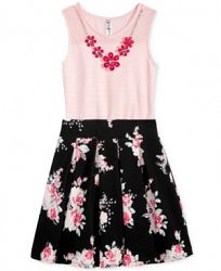 Beautees 2-Pc. Bodysuit & Floral-Print Skirt Set, Big Girls (7-16)
