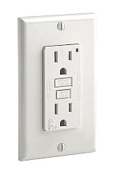 15 Amp Tamper-Resistant Slim GFCI Receptacle/Outlet With Wallplate, 2-pk