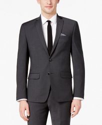 Bar Iii Men's Skinny Fit Stretch Wrinkle-Resistant Charcoal Suit Jacket, Created for Macy's