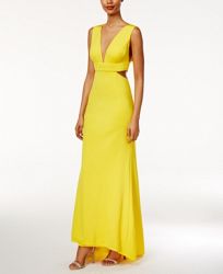 Adrianna Papell V-Neck High-Low Gown