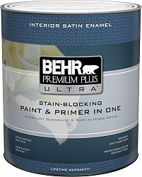 Interior Satin Enamel Paint & Primer In One - Medium Base, 887 ML