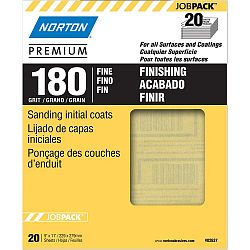 Premium 9 inch X11 inch Sanding Sheets Fine-180 grit 20 pack