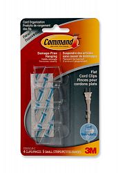 Command(TM) Clear Flat Cord Clips with Clear Strips