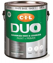 CIL DUO Interior Semi-Gloss White Base / Base 1, 3.67 L