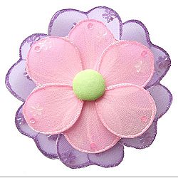 Nylon Flower 18" X-Large Pink Purple Green Hailey Hanging Mesh Flowers Decorations - Garden Decor For Girls Bedroom, Baby Nursery, Home, Playroom, Wedding, Wall & Ceiling by Bugs-n-Blooms