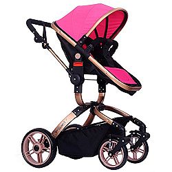 Qianle Baby Stroller Kids Pushchair Children Adjustable Pram Buggy Rose