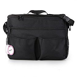 Zicac Insulated Buggy Organiser Stroller Organiser Baby Pram Buggy Buddy Storage Shoulder Bag (Black)
