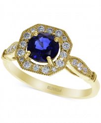 Royale Bleu by Effy Diffused Sapphire (1 ct. t. w. ) and Diamond (1/4 ct. t. w. ) Ring in 14k Gold