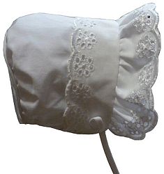 N'ice Caps Baby Girl Closed Back Bonnet with Piping (1-2 months)