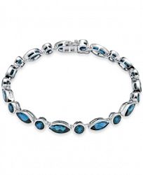 Blue Topaz Link Bracelet (20 ct. t. w. ) in Sterling Silver