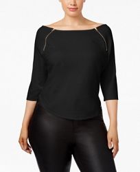 Poetic Justice Trendy Plus Size Off-The-Shoulder Top
