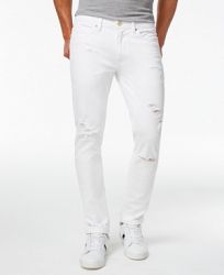 Sean John Men's Essex Slim-Fit Stretch White Destroyed Jeans
