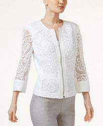 Inc International Concepts Petite Crochet Jacket, Created for Macy's