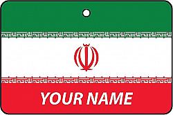 AAF Iran Flag Personalised Car Air Freshener Packaged in a polyprop. . .